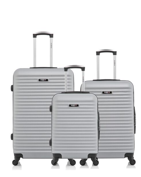 Set mit 3 großen Koffern, Wochenende und Kabine L/M/S Brazilia 75cm/65cm/55cm grau