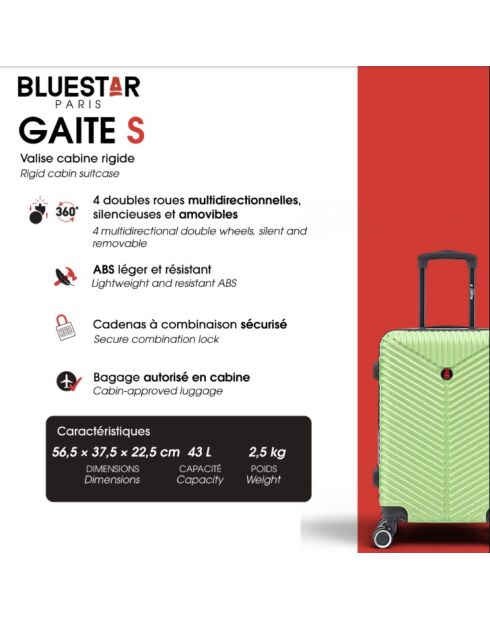 Valise Cabine S Gaite 56,5 cm verte