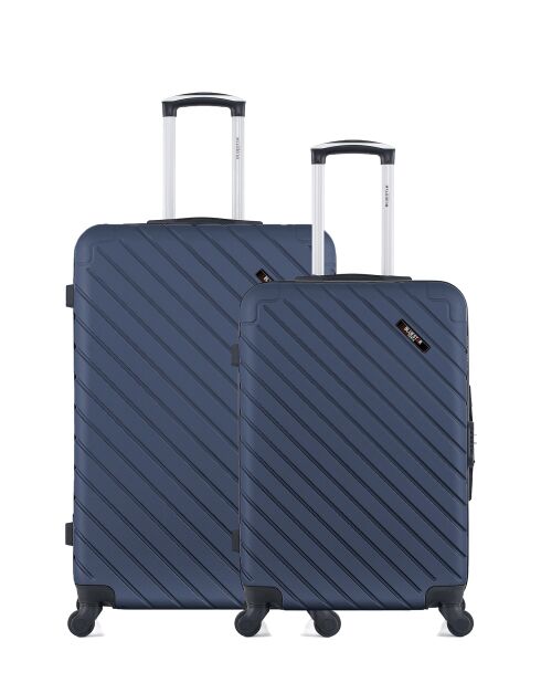 Set mit 2 großen Koffern und Wochenendkoffern L/M Cite 75cm/65cm marineblau