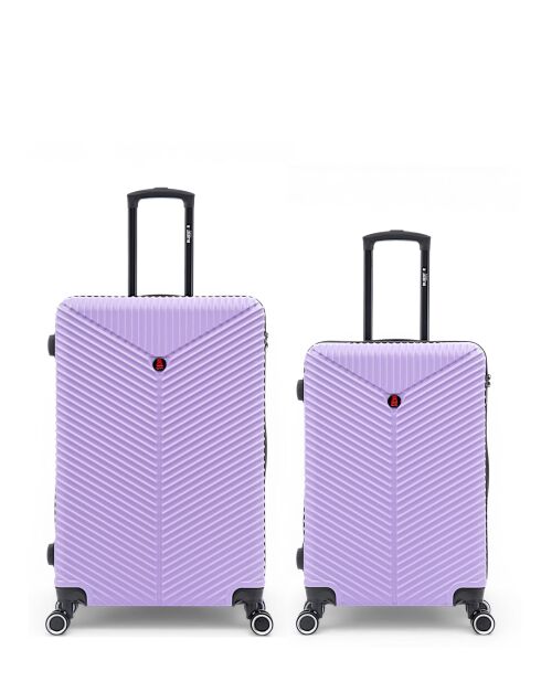 Set mit 2 großen Koffern und Wochenendkoffern L/M Gaite 75cm/66,5 cm lila