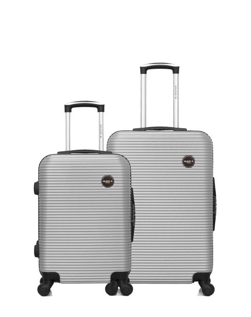 Lot de 2 valises Weekend et Cabine M/S London 65cm/55cm grises