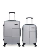 Lot de 2 valises Weekend et Cabine M/S Miami 65cm/55cm grises