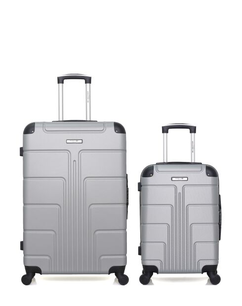 Set di 2 valigie grandi e cabina L/S Ottawa 75cm/55cm grigio