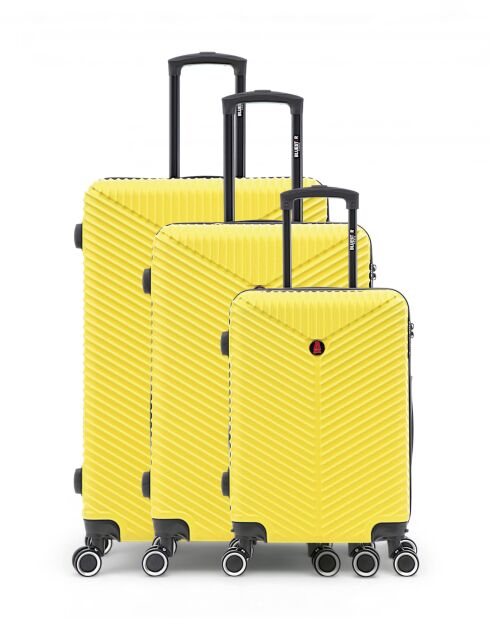 Set mit 3 gelben Koffern L/M/S Gaite 75 cm/66,5 cm/56,5 cm