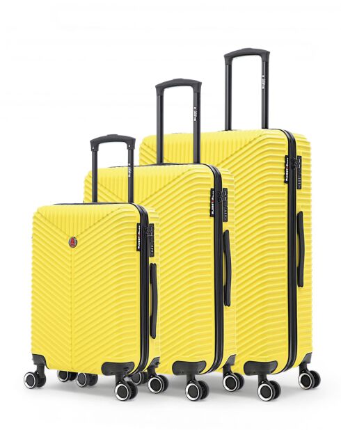Set mit 3 gelben Koffern L/M/S Gaite 75 cm/66,5 cm/56,5 cm