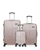 Set mit 3 großen Koffern, Wochenende und Kabine L/M/XXS Miami 75cm/46cm/65cm roségold