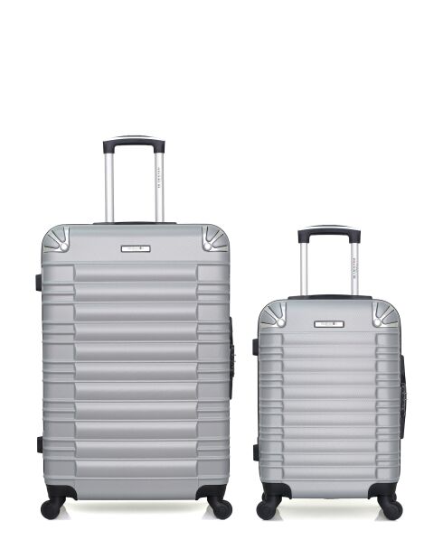 Set de 2 maletas grandes y cabina L/S Lima 75cm/55cm gris