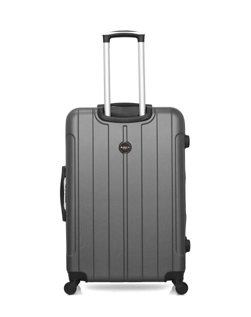 Set van 2 grote en weekendkoffers L/M Napoli 75cm/65cm donkergrijs
