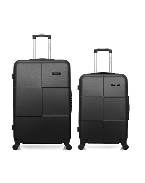Set mit 2 großen Koffern und Wochenendkoffern L/M Miami 75cm/65cm schwarz
