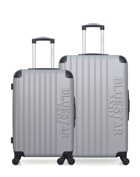 Set van 2 grote en weekendkoffers L/M Bucarest 75cm/65cm grijs