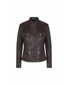 Veste en cuir Marriot Waxy noisette