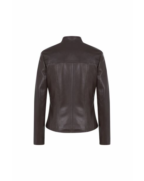 Veste en cuir Marriot Waxy noisette