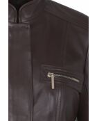 Veste en cuir Marriot Waxy noisette