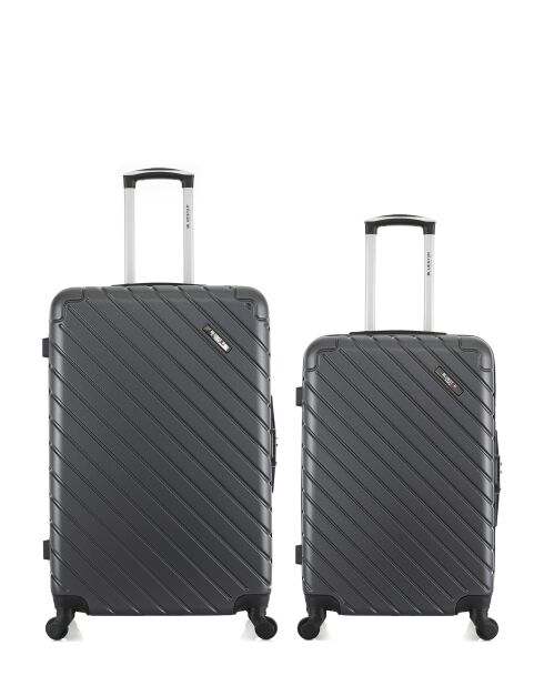 Set mit 2 großen und Wochenendkoffern L/M Cite 75cm/65cm dunkelgrau