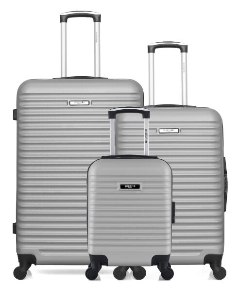 Set mit 3 großen Koffern, Wochenende und Kabine L/M/XXS Brazilia 75cm/46cm/65cm grau