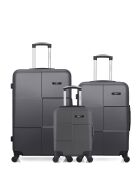 Set mit 3 großen Koffern, Wochenende und Kabine L/M/XXS Miami 75cm/46cm/65cm dunkelgrau