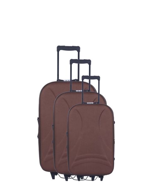 Set van 3 L/M/S Dacca koffers 77 cm bruin