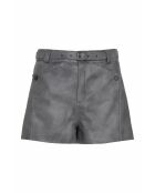 Short en cuir Valora gris patine