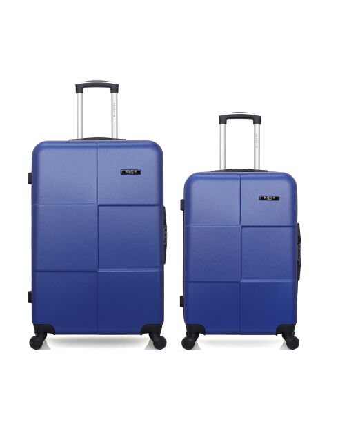 Set mit 2 großen Koffern und Wochenendkoffern L/M Miami 75cm/65cm marineblau
