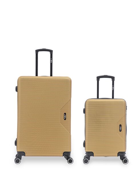 Set mit 2 großen Koffern und Kabine L/S Wagram 75cm/56,5 cm dunkelbeige