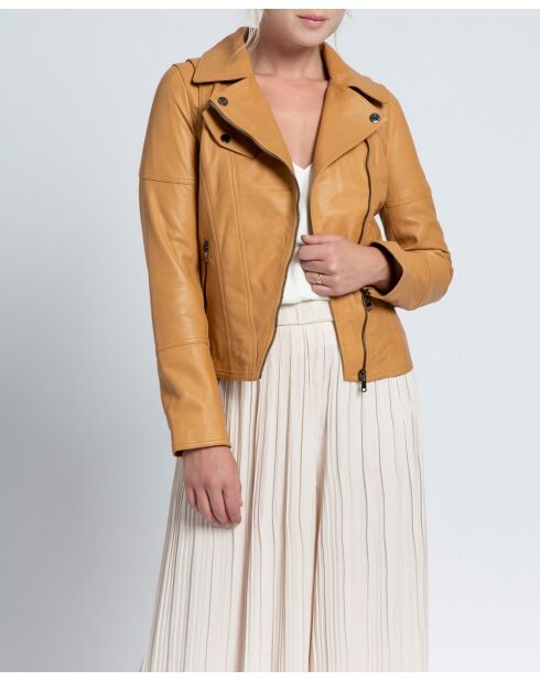 Blouson en cuir Lovely Wody miel