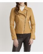 Blouson en cuir Lovely Wody miel