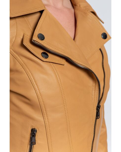 Blouson en cuir Lovely Wody miel