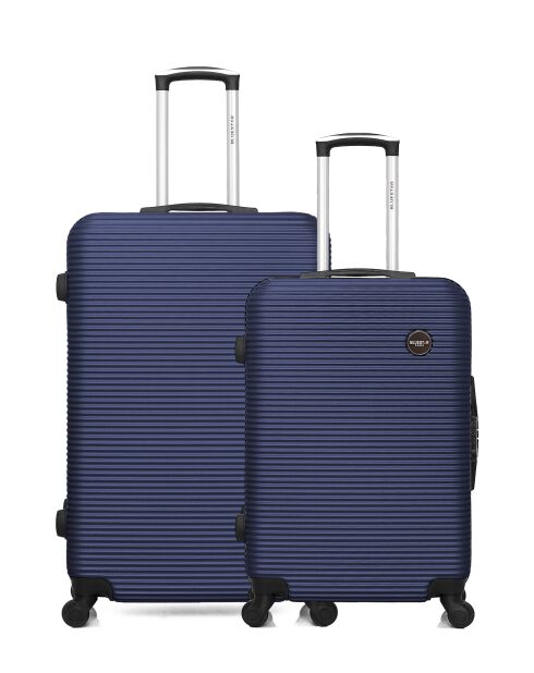 Set mit 2 großen Koffern und Wochenendkoffern L/M London 75cm/65cm marineblau