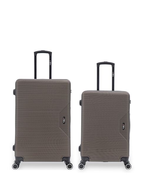 Set van 2 grote en weekendkoffers L/M Wagram 75 cm/66,5 cm koffie