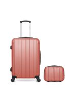 M/K Napoli Koffer- und Schminkset 65cm/23cm korallenrot