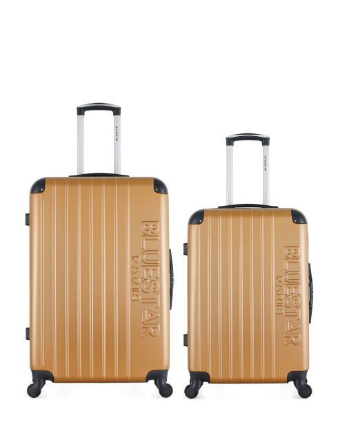Set van 2 grote en weekendkoffers L/M Bucarest 75cm/65cm brons