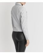 Blouson en cuir Lovely Wody gris glacier