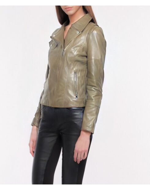 Blouson en cuir Lovely Wody stone