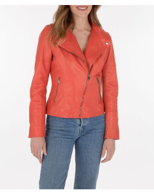 Blouson en cuir Lovely Wody coquelicot graine