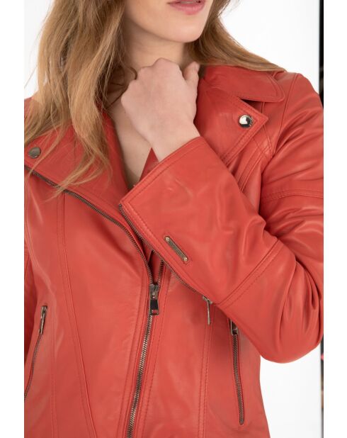 Blouson en cuir Lovely Wody coquelicot graine