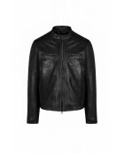 Veste en cuir Brandford noire