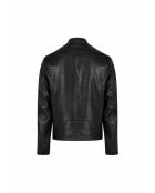 Veste en cuir Brandford noire
