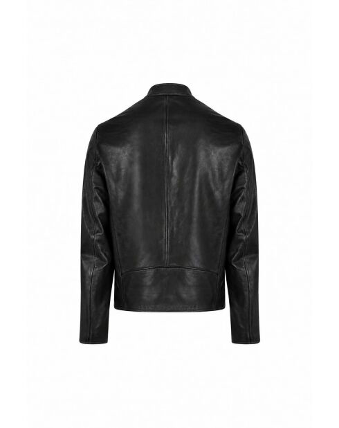 Veste en cuir Brandford noire
