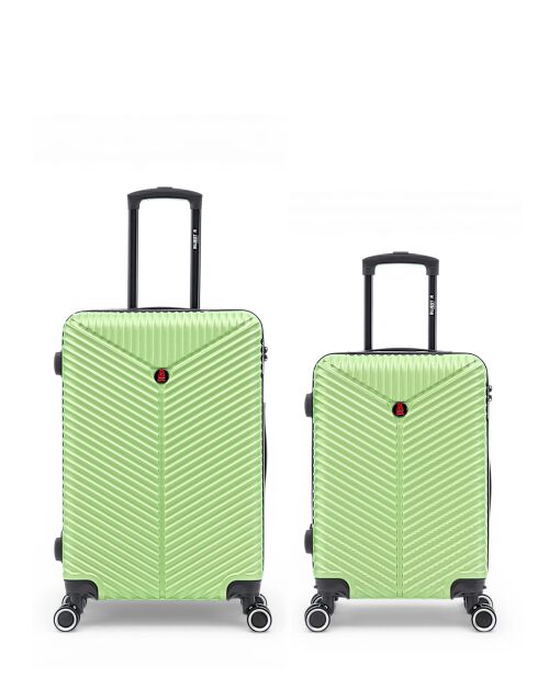 2er-Set M/S Gaite 66,5 cm/56,5 cm grüne Wochenend- und Kabinenkoffer