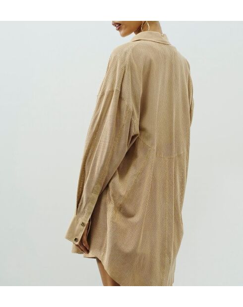 Chemise en cuir Sonita Vel biscuit