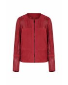 Veste en cuir Adara Vel framboise