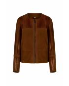 Veste en cuir Adara Vel tabac