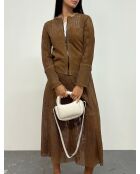 Veste en cuir Adara Vel tabac