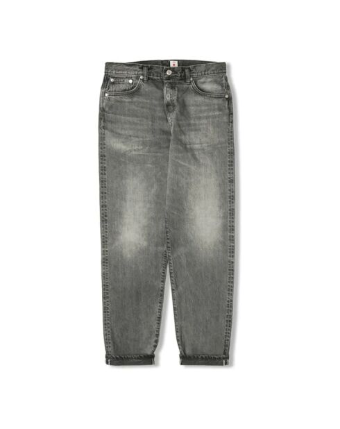 Jeans larghi in denim di cotone grigio Kaihara