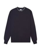 Marineblauw Erib sweatshirt van katoen met ronde hals