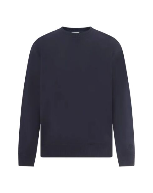 Sweat en coton Crewneck Molleton Bio bleu marine