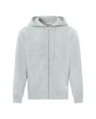 Hoodie en coton bio zippé gris chiné