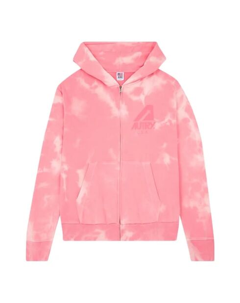 Felpa rosa in cotone Tie and Dye