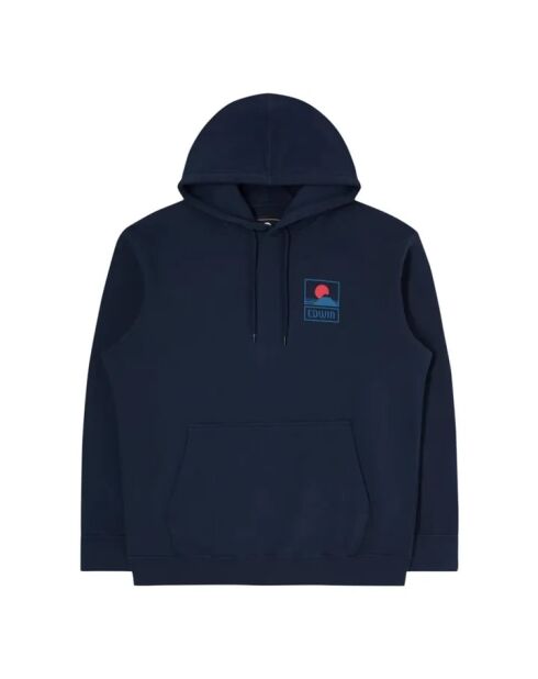 Felpa Sunset on Mt Fuji in cotone blu marino