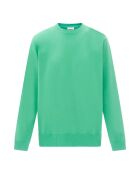 Sudadera verde de algodón polar orgánico con cuello redondo